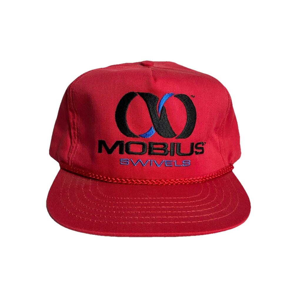 Vintage Mobius Swivels Rope Hat White Cap The Milton Co Motivators Strapback 90s